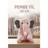 Tıfıl Toys Peluş Nazlı Fil Pembe 50 Cm Sevimli Konforlu: Peluş Uyku Yastığı Ve Sarılma Arkadaşı Dekoratif Oyuncak