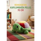 Tıfıl Toys Renkli Kaplumbağa Peluş 70 Cm; Sevimli Ve Konforlu Uyku Yastığı Sarılma Arkadaşı Dekoratif Oyuncak