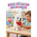 Tıfıl Toys Şarkı Söyleyen Arkadaşım Serisi Hareketli Tasmalı Yürüyen Ve Kuyruk Sallayan Oyuncak Köpek BEYAZ