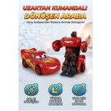 Tıfıl Toys Şimşek McQueen 2'si 1 Arada 24 CM Işıklı ve Sesli Transformers Tarzı Dönüşen Robot Araba