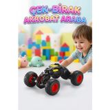 Tıfıl Toys Teleskopik Akrobatik 360 Derece Dönen Esnek Gövdeli Sürtmeli Takla Atan Oyuncak Araba SİYAH