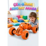 Tıfıl Toys Teleskopik Akrobatik 360 Derece Dönen Esnek Gövdeli Sürtmeli Takla Atan Oyuncak Araba TURUNCU