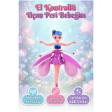 Tıfıl Toys Uçan Peri Bebek El Kontrollü Şarjlı Renkli Işıklı Mor Dazzle Color Oyuncak Peri