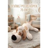 Tıfıl Toys Yatan Peluş Köpek 75 Cm Sevimli Ve Konforlu Uyku Yastığı Ve Sarılma Arkadaşı Dekoratif Oyuncak