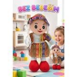 Tıfıl Toys Yöresel Oyun Arkadaşım! Büyük 45cm Yöresel Elbiseli ve Şapkalı El Yapımı Oyuncak Bez Bebek KIRMIZI