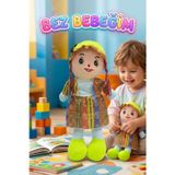 Tıfıl Toys Yöresel Oyun Arkadaşım! Büyük 45cm Yöresel Elbiseli ve Şapkalı El Yapımı Oyuncak Bez Bebek YEŞİL