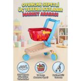 TıfılToys Oyuncak Sepetli Katlanır Market Arabası Kutulu By-647