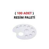Tifoys ( 100 Adet ) Resim Boya Paleti - Plastik Palet, Okul Ressam Paleti - 20 cm - 9 Göz