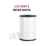Tifoys ( 25 Adet) 200 Metre Rabant Beyaz Rafya Şerit Kurdele
