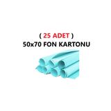 Tifoys ( 25 Adet ) 50X70 cm Açık Mavi Renkli Fon Kartonu Rulo Canlı Renk Büyük Boy Anaokulu Kreş Okul