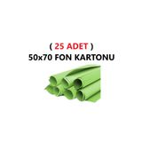 Tifoys ( 25 Adet ) 50X70 cm Açık Yeşil Renkli Fon Kartonu Rulo Canlı Renk Büyük Boy Anaokulu Kreş Okul