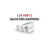 Tifoys ( 25 Adet ) 50X70 cm Beyaz Renkli Fon Kartonu Rulo Canlı Renk Büyük Boy Anaokulu Kreş Okul