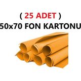 Tifoys ( 25 Adet ) 50X70 cm Turuncu Renkli Fon Kartonu Rulo Canlı Renk Büyük Boy Anaokulu Kreş Okul