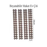TİFOYS ( 4 ADET ) Boyanabilir Ahşap Maket Çit 30x4 cm Dekoratif Minyatür Bahçe Çiti Proje Tasarım Okul Hobi