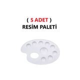 Tifoys ( 5 Adet ) Resim Boya Paleti - Plastik Palet, Okul Ressam Paleti - 20 cm - 9 Göz
