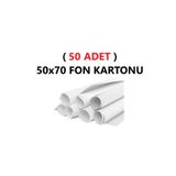 Tifoys ( 50 Adet ) 50X70 cm Beyaz Renkli Fon Kartonu Rulo Canlı Renk Büyük Boy Anaokulu Kreş Okul