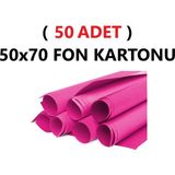 Tifoys ( 50 Adet ) 50X70 cm Fuşya Renkli Fon Kartonu Rulo Canlı Renk Büyük Boy Anaokulu Kreş Okul