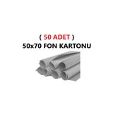 Tifoys ( 50 Adet ) 50X70 cm Gri Renkli Fon Kartonu Rulo Canlı Renk Büyük Boy Anaokulu Kreş Okul
