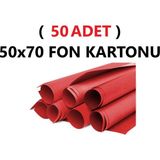 Tifoys ( 50 Adet ) 50X70 cm Kırmızı Renkli Fon Kartonu Rulo Canlı Renk Büyük Boy Anaokulu Kreş Okul