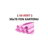 Tifoys ( 50 Adet ) 50X70 cm Pembe Renkli Fon Kartonu Rulo Canlı Renk Büyük Boy Anaokulu Kreş Okul