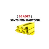 Tifoys ( 50 Adet ) 50X70 cm Sarı Renkli Fon Kartonu Rulo Canlı Renk Büyük Boy Anaokulu Kreş Okul