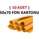 Tifoys ( 50 Adet ) 50X70 cm Turuncu Renkli Fon Kartonu Rulo Canlı Renk Büyük Boy Anaokulu Kreş Okul