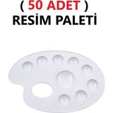 Tifoys ( 50 Adet ) Resim Boya Paleti - Plastik Palet, Okul Ressam Paleti - 20 cm - 9 Göz