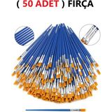 Tifoys ( 50 Adet ) Resim Fırçası Sentetik Fırça Ekonomik Suluboya Akrilik Boya Guaj Boya Yağlı Boya Fırçası