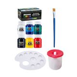 Tifoys 6X30 ml Kumaş Boyası , Resim Fırçası , Resim Paleti , Sulu Boya Kabı