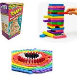 Tifoys Cezalı Jenga , Renkli Jenga , Domino Aile Etkinlik Seti , Oyun Seti - 19