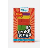 TİFOYS Renkli Jenga Denge Oyunu – 54 Parça Ahşap Blok