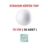 Tifoys Strafor Köpük Top Küre Top Beyaz - 10 Cm - ( 30 Adet)
