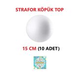 Tifoys Strafor Köpük Top Küre Top Beyaz - 15 Cm - ( 10 Adet)