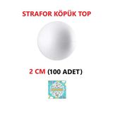 Tifoys Strafor Köpük Top Küre Top Beyaz - 2 Cm - ( 100 Adet)