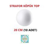 Tifoys Strafor Köpük Top Küre Top Beyaz - 20 Cm - ( 10 Adet)