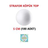 Tifoys Strafor Köpük Top Küre Top Beyaz - 5 Cm - ( 100 Adet)