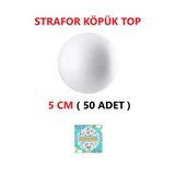 Tifoys Strafor Köpük Top Küre Top Beyaz - 5 Cm - ( 50 Adet)