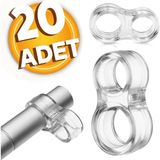 Tify Şeffaf Silikon Plastik Kapı Kolu Tutucu Tutacağı Durdurucu Pencere Tamponu Stoperi (20 Adet) - 4,5cm
