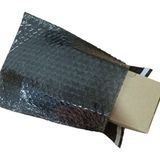 Tify Siyah Bantlı Kapaklı Baloncuklu Torba, Balonlu Patpat Torba 15Cm(En)X20Cm(Boy)+5Cm(Kapak) 25 Adet - Mat Siyah