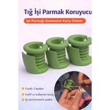 Tığ Işi Parmak Koruyucu–örgü Ip Sürtünme Önleyici–amigurumi ve El Örgü Aksesuarı–mavi 3 Farklı Beden - Yeşil