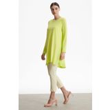 Tığ Triko Kumaş Garnili Rayon Basic Triko Tunik Lıme