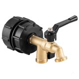 Tigbear IBC Tote Bağlantı Parçaları, Çift Çıkışlı IBC Tote Su Deposu Adaptörü, 2.3 "İnce İplik Su Tote Tank Hortumu Adaptörü, 1/2 Giriş x 3/4 Çıkış, 275 330 Galon IBC Tote Bağlantı Parçaları Vana