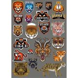 Tiger Kaplan Sticker Set-2 17 Parça Telefon, Tablet, Defter, Laptop Sticker