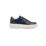 Tiger Lacivert Kahverengi Hakiki Deri Erkek Spor (Sneaker) Ayakkabı