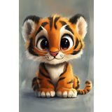 Tiger Notizbuch "Raja" 6:9 Zoll 150 Seiten kariert mit niedlichem Tatzen-Rahmen: Fühlen sich deine Ideen wild und ungebändigt an? Mit dem ... Raum für klare, fokussierte Kreativität.
