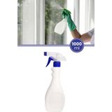Tigerli Sıvı Püskürtücü 1000 Ml, Fısfıs Spreyli Yağ Sirke Su Püskürtme Sulama Cam Temizlik Şişesi - Beyaz - Renk