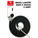 TIGERLOCK Bagaj Lastiği Kancalı Lastik Siyah 8mmx100cm 2 Adet