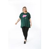 tıgersıze KADIN BÜYÜK BEDEN OVERSIZE MODEL PEMBE ÇİÇEK DESENLİ YUMUŞAK KUMAŞ VİSKON BLUZ