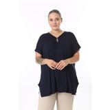 tıgersıze OVERSIZE BÜYÜK BEDEN FERMUAR DETAYLI VİSKON LİKRALI ESNEK KUMAŞ BATTAL BLUZ