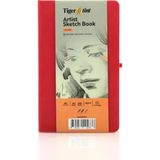 Tigertint A5 90 gr 80 Yaprak Sert Kapak Kırmızı Eskiz Defteri